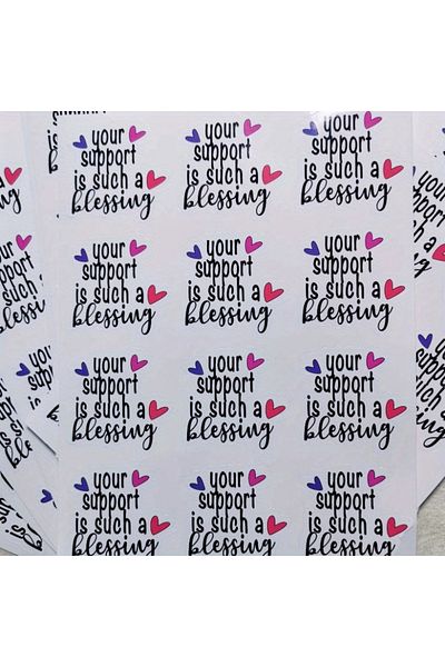 Choice White 120pcs Your Support Is Such A Blessing Stickers 1.6 Inch Thank You For Your Support Stickers F