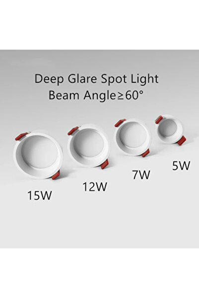 Choice 15w Warm White LED Downlight 15W 12W 7W 5W 220V 60 Degrees Angle Anti-Glare Indoor Living Room Nordi