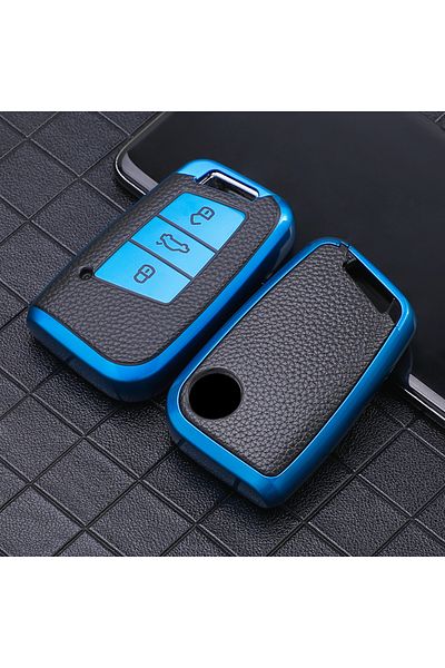 Choice Blue Tpu Leather Car Key Cover For Vw Volkswagen Magotan Passat B8 Skoda Superb Kodiaq A7 Remote Fo