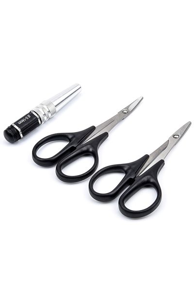 Choice NEW 0-14mm Hole Puncher Reamer Curved & Straight Scissors Trimming Tools Set for RC Car Body Shel...
