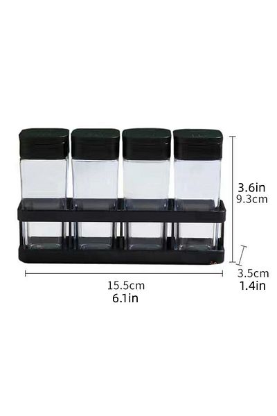 Choice Transparent Four-grid Integrated Barbecue Spice Bottle Household Combination Set Spice Jar Kitchen S
