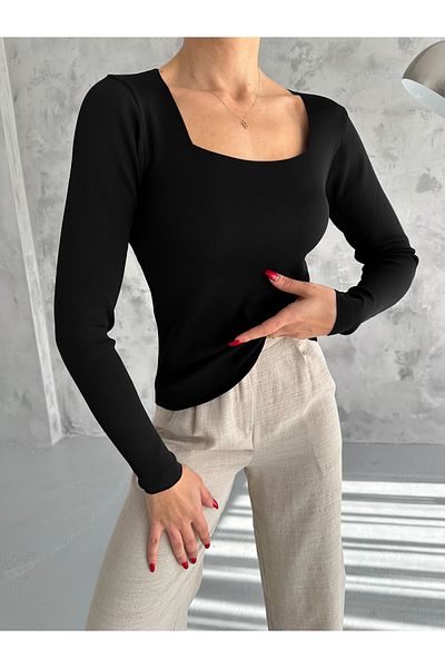 Lady Doll Women's Square Neck Knitwear Seasonal Sweater
