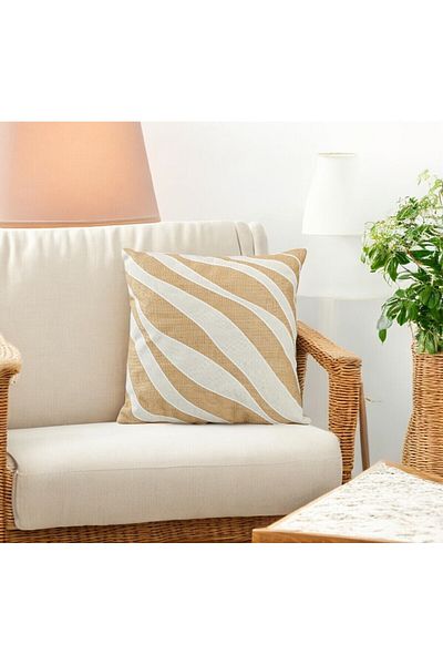 ASDİVA Bohemian Style Wicker Fabric Zebra Pattern Decorative Throw Pillow Cover 45X45