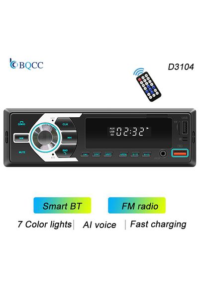 Choice D3104 Rc Bqcc 1din Mp3 Autoradio Fm Usb Tf Aux Input Stereo Radio Bluetooth Power Protect 7 Color Li