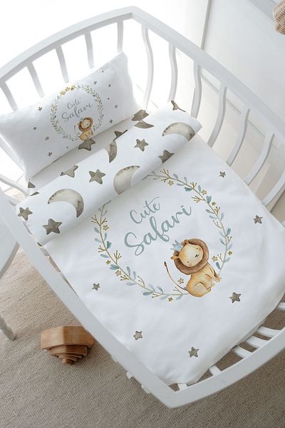 Tuğba Kuğu Park Bed Duvet Cover Set for Baby Series - Lion Circle (80X120)