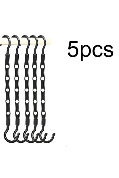 Choice شماعات سحرية سوداء 5 قطع 5/10/20 قطعة، شماعات موفرة للمساحة، شماعات مو...