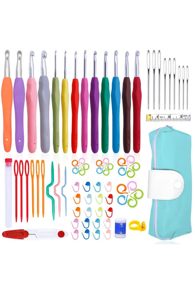 Choice طقم إبر حياكة بودور مع حقيبة تخزين وإبرة فولاذية كبيرة العين لنسج الأقمشة