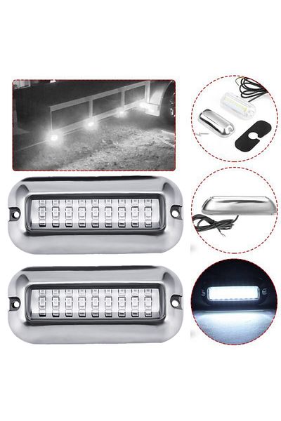 Choice 2pcs White 27led 12v Boat Transom Light Underwater Pontoon Marine Ship Boat Accessories Light Waterp