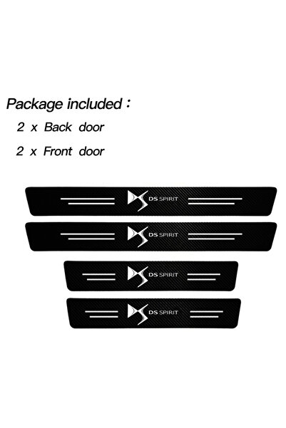 Choice 4 قطع من ملصقات السيارات المصنوعة من ألياف الكربون لحماية عتبة باب الس...