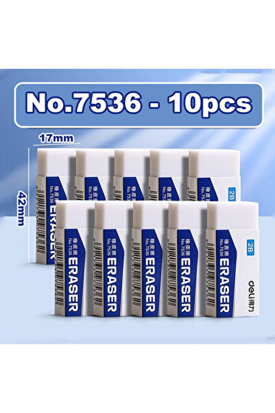 Deli 7536-10 قطع 5/10 قطع 2B ممحاة نظيفة وخالية من الفوضى للطلاب، ممحاة ناعمة...