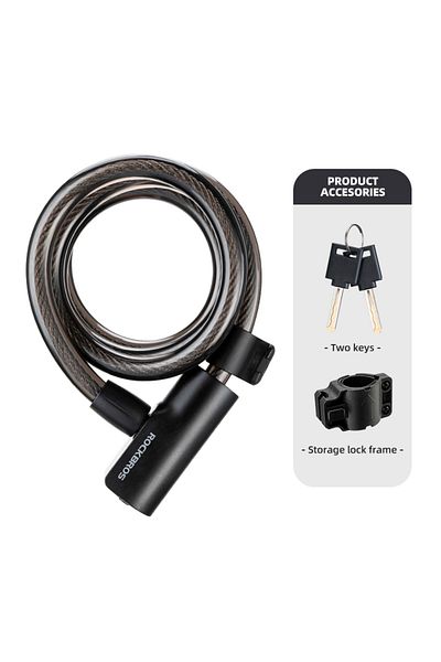 Choice 32120001001 قفل دراجة Rockbros المحمول المضاد للسرقة مع مفاتيح من سبائك الزنك للدراجات النارية