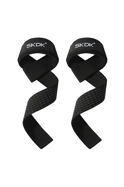 Choice Black 2pcs Weightlifting Wrist Straps Strength Training Adjustable Non-slip Gym Fitness Lifting Stra