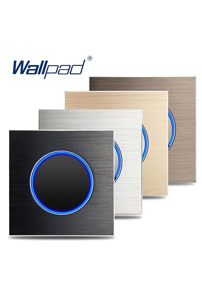 Choice Wallpad Wall Switch 1 Way 2 Way, Circle Round Button, Blue LED Indicator, Brushed Aluminum Finish...
