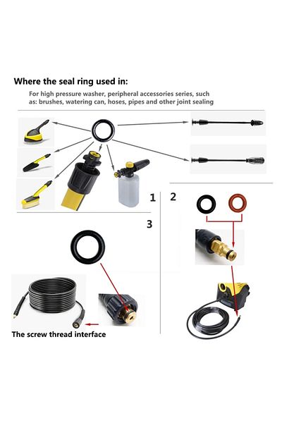 BEAR FORCE O-Ring for Karcher K2 K3 K4 K5 K6 K7 Lance Hose Nozzle Spare O-Ring Seal 2.640-729.0 Rubber O-Rin...