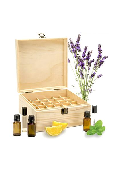 Choice Essential Oil Wooden Storage Box 12/25 Slots Carry Organizer Essential Oil Bottles Aromatherapy C...