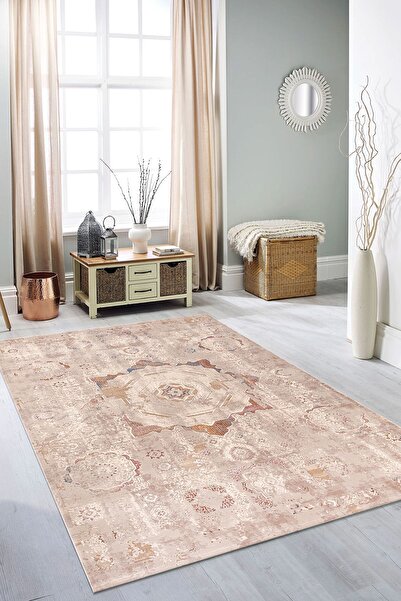 PUKA Nora Bej Multi Halı Yumuşak Oturma Odası Salon Çocuk Odası Mutfak Halısı...