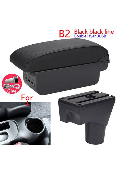 Choice B2 Black line 3USB For Nissan Sunny Armrest Box For Nissan March Micra K13 Car Armrest Arm Storage B