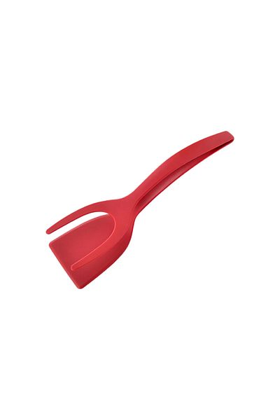 Choice Red 2 In 1 Shovel Clip Silicone Grip Flip Tongs Egg Steak Spatula Tongs Clamp Pancake Fried Turners