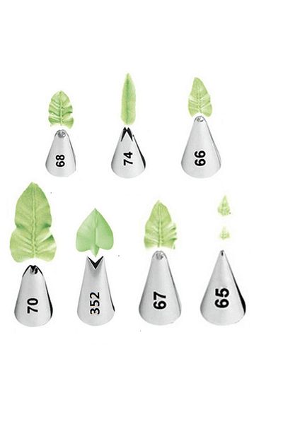 Choice 7Pcs Leaves Cream Tips Stainless Steel Icing Piping Nozzles Cake Cream Decorating Cupcake Pastry ...