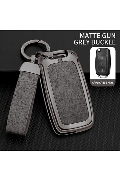 Choice Grey Metal Leather Car Key Case Cover For Volkswagen Vw Polo Golf Passat Tiguan Beetle Caddy T5 Up E