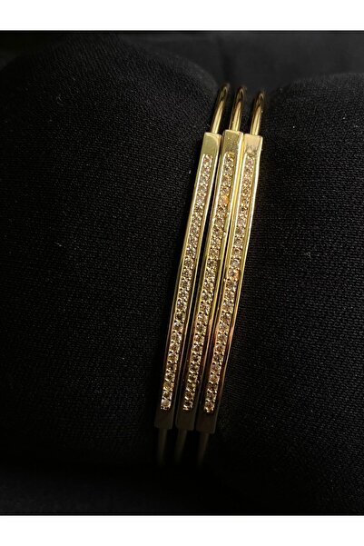 Passionis Jewelry Ajda Benzeri Gold Zirkon Taşlı Kelepçe Bileklik