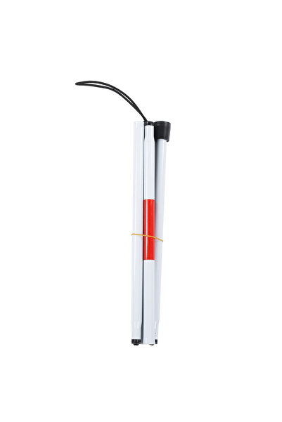 Choice عصا فضية للمكفوفين، عصا قابلة للطي، قابلة للطي، عاكسة باللونين الأبيض والأحمر