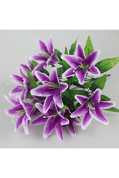 Choice Purple 10 Heads Artificial Lily Flowers European Multicolor Fake Bridal Flower Bouquet Wedding Home