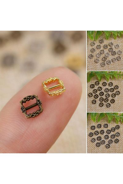Choice 20Pcs Mini Doll Metal Buttons 7mm Tri-glide Belt Buckle for DIY Doll Bags Shoes Clothes Handmade ...
