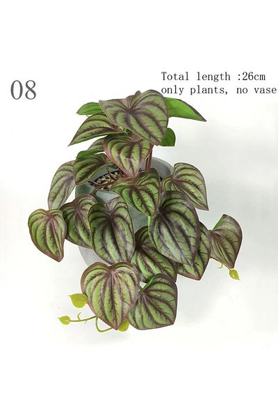 Choice 8 Artificial Terrarium Plants Vine Wall Hanging Flower Rattan Simulation Plastic Leaf Rattan Green .