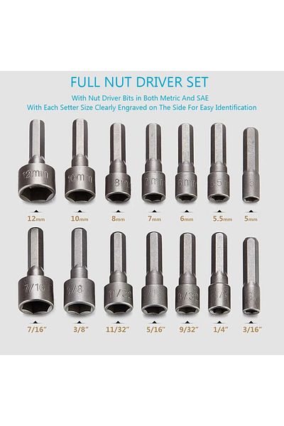 Choice 9 Pcs Set 9/14pcs 5mm-13mm Hex Sockets Sleeve Nozzles Nut Driver Set Screwdriver Set Schroevendraaie