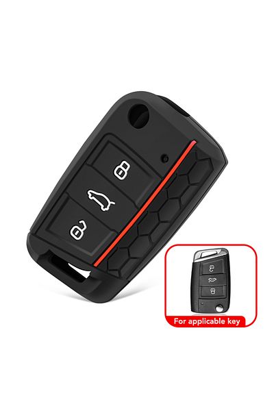Choice Red 3 Button Flip Key Silicone Cover Fit For Vw Golf 7 Mk7 Skoda Seat 2014 2015 2016 Fob Hull Octavi