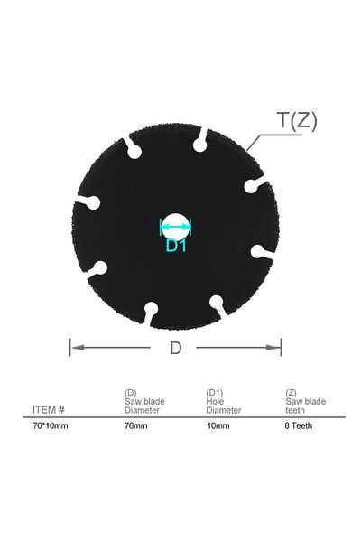 Choice 76mmx10mm Xcan 76mm Circular Saw Blade Vacuum Brazed Wood Cutting Disc For Angle Grinder Metal Cutte
