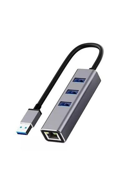 Choice محول شبكة USB 3.0 Gigabit Ethernet Lan Rj45 1000 ميجابت في الثانية رمادي اللون مزود بـ 4 منافذ ومحور خارجي عالي السرعة سلكي