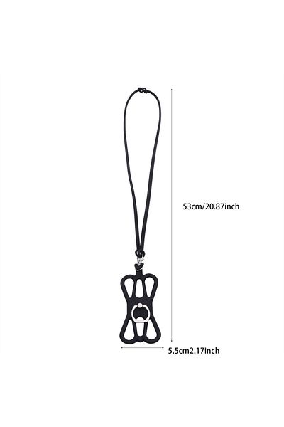 Choice Black Universal Lanyard For Phone Silicone Sports Phone Strap Mobile Phone Lanyards Ring Holder Case