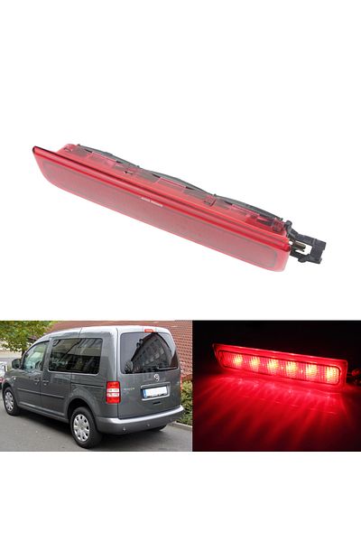 Choice Red Red Angrong 1x Red Led Rear High Level Brake Stop Light Lamp For Vw Caddy Mk3 Box Estate 2004-2