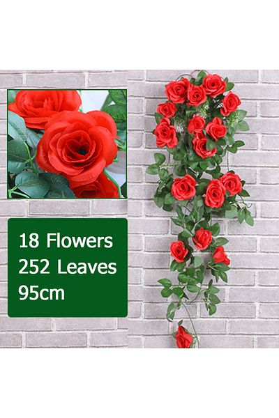 Choice 1 Artificial Flower Rattan Fake Plant Vine Decoration Wall Hanging Roses Flowers For Home Wed Party.