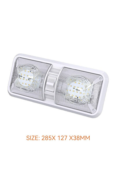 Choice 01 مصباح سقف LED شفاف للسيارة الترفيهية قابل للتعديل 12 فولت/24 فولت ضوء داخلي مزدوج القبة 48