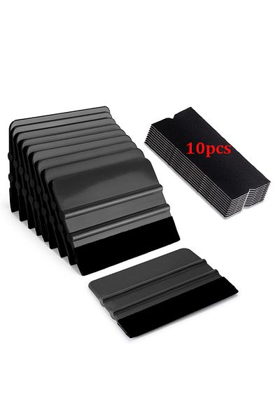 Choice 10 Black With Felt 20pcs/set Vinyl Wrap Squeegee With Fabric Felt Car Window Film Tint Tool Decal Ap