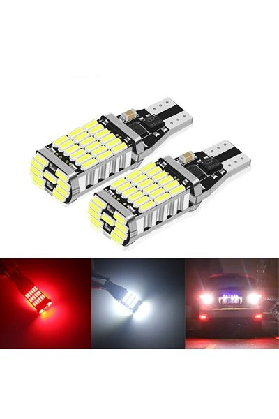 Choice T15 2PCS Red T15 W16W 2Pcs T15 3030 45Chips Backup Light Reserve Lamp Bulbs NO Error High Power LED