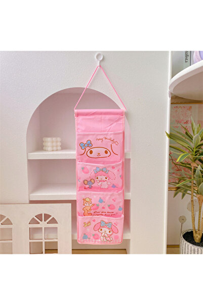 Choice1 Creative Kawaii Girl Sanrioed Wall Hanging Storage Bag Cartoon Kuromi Cinnamoroll Multi-compartme...