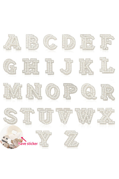 Choice 26 قطعة (مع ملصق) 26 قطعة من الحروف الإنجليزية من A إلى Z لؤلؤ لامع أح...