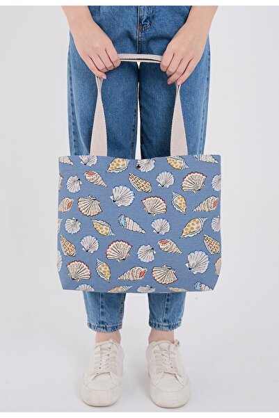 Pure Touch |   Canvas Women's Bag, Large Size, Lined, Snap Fastener, Inner Po...