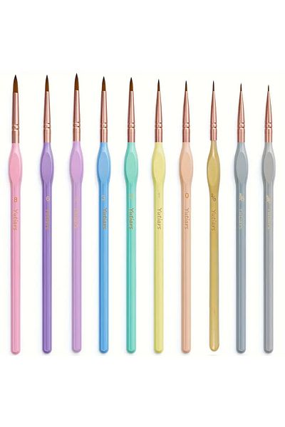 Choice 10pcs Color Precision Miniature Paint Brush Set - Ideal For Detailed Artwork, Crafts, And Collectibl