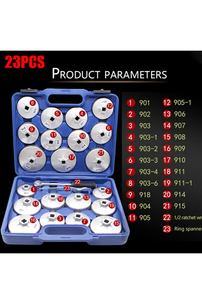 Choice1 23 قطعة EAFC 23 قطعة/مجموعة مفتاح ربط ومقبس لإزالة غطاء فلتر زيت السي...