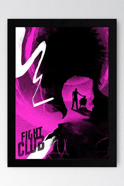 Saturn Fight Club Framed Painting - Fight Club Movie Poster Painting