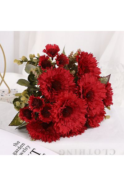 Choice Wine Red 7 Heads Fake Sunflower Gerbera Artificial Gerbera Wedding Decoration Fake Flower Simulation
