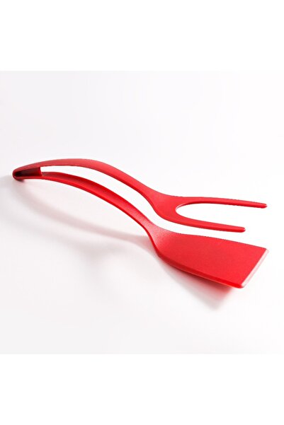 Choice ملحقات أدوات المطبخ 2 في 1 باللون الأحمر، مشبك مجرفة عجة غير لاصق من ا...