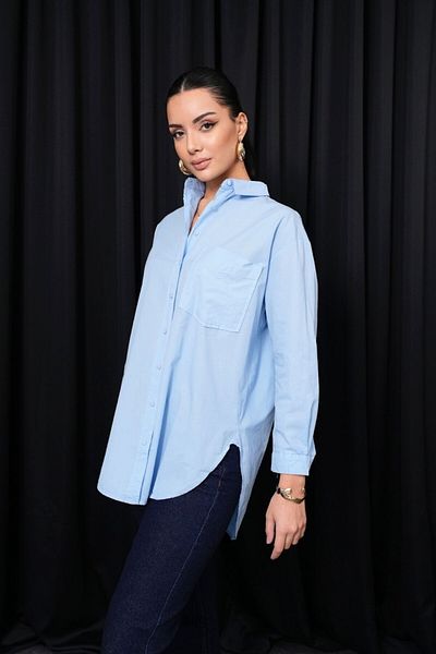 Tuba Butik Cămașă de damă cu mânecă lungă cu croială ovală