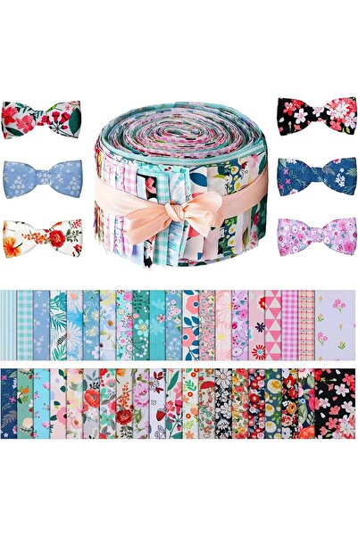 Choice 6.5 X 25cm Style 4 40Pcs Floral Cotton Fabric Patchwork Roll Fabric Ro...