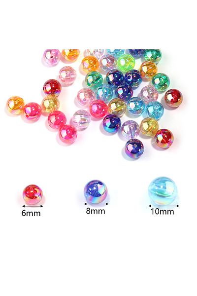 choice2 10mm 100Pcs/lot Mixed Color Crystal Round AB Spacer Beads Plastic Loose Beads Handmade Making Women